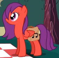 Size: 192x190 | Tagged: safe, artist:jan, oc, oc only, oc:berry sweet, pegasus, pony, bag, cropped, female, mare, music notes, saddle bag, wings, youtube link