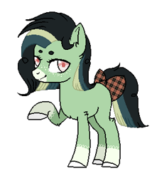 Size: 300x350 | Tagged: safe, artist:ponpon-adopts, oc, oc only, earth pony, pony, base used, bow, ear fluff, earth pony oc, eyelashes, female, mare, raised hoof, simple background, smiling, solo, tail, tail bow, transparent background