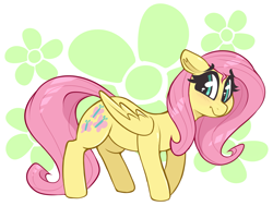 Size: 2533x1917 | Tagged: safe, artist:graphene, fluttershy, pegasus, pony, g4, abstract background, cute, shyabetes, solo