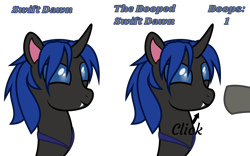 Size: 3200x2000 | Tagged: safe, artist:favitwink, oc, oc only, oc:mythic dawn, oc:swift dawn, changeling, pony, .svg available, :p, alternate versions at source, animated, animated at source, animated png, animation at source, better version at source, blue eyes, boop, bust, changeling oc, click, closed mouth, commission, cute, cute little fangs, duo, eye shimmer, eyes open, fangs, happy, high res, hooves, interactive, know the difference, link in description, looking forward, loop, male, meme, mlem, nose wrinkle, offscreen character, ponified, ponified meme, portrait, show accurate, silly, simple background, smiling, tongue out, transparent background, vector, ych animation, ych result