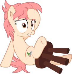 Size: 2832x2905 | Tagged: safe, artist:starcollider, raspberry vinaigrette, earth pony, pony, discordant harmony, g4, marks for effort, base used, female, head in hooves, high res, mare, shrunken pupils, simple background, solo, stool, transparent background