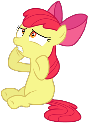 Size: 7200x10000 | Tagged: safe, artist:mpnoir, apple bloom, earth pony, pony, bloom & gloom, g4, .svg available, belly, female, filly, foal, simple background, solo, transparent background, vector, worried