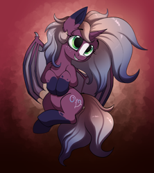 Size: 2065x2322 | Tagged: safe, alternate version, artist:luxsimx, oc, oc:efflorescence, oc:witching essence, oc:witching hour, alicorn, bat pony, bat pony alicorn, pony, bat pony oc, bat wings, commissioner:reversalmushroom, fusion, high res, horn, wings