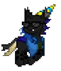 Size: 720x848 | Tagged: safe, oc, oc only, oc:wasisi, changeling, pony town, animated, clothes, eyes closed, glasses, happy, ponysona, simple background, solo, transparent background