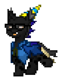 Size: 640x848 | Tagged: safe, oc, oc only, oc:alejandrogmj, changeling, pony town, animated, clothes, glasses, happy, ponysona, simple background, solo, tongue out, transparent background