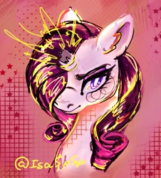 Size: 960x1060 | Tagged: safe, artist:laps-sp, rarity, pony, unicorn, g4, broken horn, horn, solo