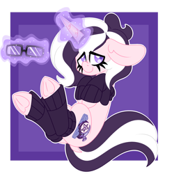 Size: 1280x1280 | Tagged: safe, artist:ladylullabystar, oc, oc:lullaby star, pony, unicorn, alternate design, clothes, female, glasses, leg warmers, magic, mare, solo