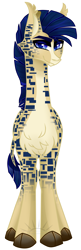 Size: 1465x4543 | Tagged: safe, artist:nekomellow, oc, oc only, oc:procerus, giraffe, blue eyes, chest fluff, cloven hooves, long neck, looking at you, simple background, solo, transparent background