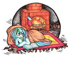 Size: 1028x823 | Tagged: safe, artist:tay-niko-yanuciq, oc, oc only, earth pony, pony, book, earth pony oc, fireplace, simple background, smiling, solo, transparent background