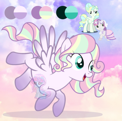 Size: 1185x1171 | Tagged: safe, artist:shiee-artopia223, sweetie belle, vapor trail, pegasus, pony, g4, base used, eyelashes, female, filly, flying, foal, fusion, fusion:sweetie belle, mare