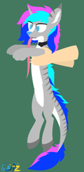 Size: 1994x4083 | Tagged: safe, artist:samsailz, oc, oc only, oc:spiral light, pony, unicorn, :p, collar, commission, countershading, holding a pony, hybrid oc, long tongue, simple background, solo, tongue out, ych example, ych result