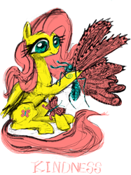 Size: 2048x2732 | Tagged: safe, artist:ja0822ck, fluttershy, butterfly, pegasus, pony, g4, high res, simple background, solo, white background