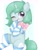Size: 1551x2034 | Tagged: safe, artist:ginmaruxx, artist:kuzuyukuro, oc, oc only, pony, unicorn, blushing, clothes, commission, cute, female, horn, looking at you, mare, ocbetes, one eye closed, open mouth, open smile, simple background, smiling, smiling at you, socks, solo, stockings, striped socks, thigh highs, white background, wink, winking at you