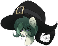 Size: 4096x3262 | Tagged: safe, artist:czu, oc, oc only, oc:coven, bust, eye clipping through hair, hat, male, simple background, solo, transparent background, witch hat