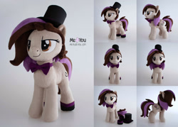 Size: 1280x917 | Tagged: safe, artist:meplushyou, oc, oc:bowtie, earth pony, pony, female, hat, irl, mare, photo, plushie, solo, top hat