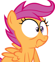 Size: 2300x2608 | Tagged: safe, artist:nsaiuvqart, scootaloo, pegasus, pony, g4, female, filly, foal, high res, mismatched eyes, simple background, solo, transparent background, vector