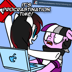 Size: 800x800 | Tagged: safe, artist:thedragenda, oc, oc:ace, pony, ask-acepony, computer, laptop computer, ponified, youtube