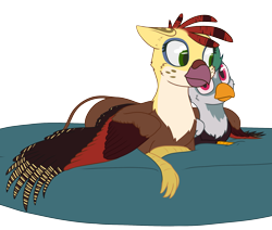 Size: 1977x1677 | Tagged: safe, artist:al solae, oc, oc only, griffon, hippogriff, cuddling, female, griffon oc, male, simple background, size difference, transparent background