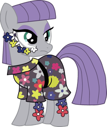 Size: 822x973 | Tagged: dead source, safe, artist:shootingstarsentry, maud pie, earth pony, pony, g4, body markings, clothes, dress, face paint, facial markings, female, flower, frown, mare, markings, ponymania, simple background, solo, transparent background