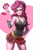 Size: 2236x3392 | Tagged: artist needed, source needed, safe, pinkie pie, earth pony, pony, equestria girls, breasts, busty pinkie pie, choker, clothes, detached sleeves, ear piercing, earring, jewelry, peace sign, piercing, punk, raspberry, skirt, tanktop, tongue out, tongue piercing