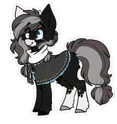 Size: 724x768 | Tagged: safe, artist:tay-niko-yanuciq, oc, oc only, earth pony, pony, body markings, clothes, colored muzzle, earth pony oc, simple background, smiling, solo, transparent background, two toned coat, two toned mane