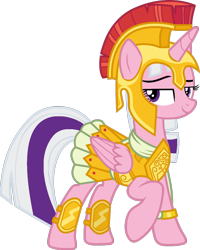 Size: 1024x1278 | Tagged: safe, artist:90sigma, edit, editor:foxyfell1337, vector edit, twilight, pony, g1, g4, armor, athena sparkle, costume, g1 to g4, g1 twilicorn, generation leap, simple background, solo, transparent background, vector
