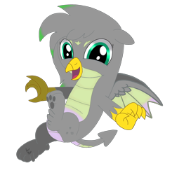 Size: 3461x3528 | Tagged: safe, artist:beesmeliss, oc, oc:gillian, dragon, dragriff, griffon, interspecies offspring, offspring, parent:gabby, parent:spike, parents:spabby, simple background, solo, transparent background