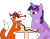 Size: 1900x1500 | Tagged: artist needed, source needed, safe, twilight sparkle, oc, alicorn, fox, pony, canon x oc, cardiophilia, duo, fetish, heart, heart eyes, heartbeat, looking into each others eyes, love, non-mlp oc, simple background, stethoscope, transparent background, twilight sparkle (alicorn), wingding eyes