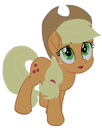 Size: 1280x1599 | Tagged: safe, artist:benpictures1, applejack, earth pony, pony, g4, my little pony: the movie, applejack's hat, concerned, cowboy hat, cute, female, hat, inkscape, jackabetes, looking up, mare, open mouth, simple background, solo, transparent background, vector