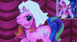 Size: 800x434 | Tagged: safe, rarity (g3), pony, unicorn, g3, the runaway rainbow, clothes, female, game, game boy advance, horn, mare, purse, shoes, smiling, swimsuit, wedding veil, youtube link