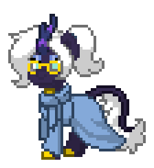 Size: 224x244 | Tagged: artist needed, source needed, safe, oc, oc only, oc:violet laziek, kirin, pony, pony town, animated, clothes, dress, female, gif, glasses, kirin oc, scarf, simple background, solo, transparent background, trotting