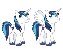 Size: 7600x5968 | Tagged: safe, shining armor, alicorn, pony, unicorn, g4, alicornified, duality, male, prince shining armor, race swap, shiningcorn, simple background, solo, stallion, transparent background