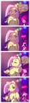 Size: 1217x4096 | Tagged: safe, artist:katputze, fluttershy, pinkie pie, earth pony, pegasus, pony, 2019, bipedal, comic, dialogue, dilemma, duet, eyes closed, looking at you, lyrics, microphone, old art, one eye closed, pointing, pointing at you, singing, speech bubble, text, wide eyes, wink, winking at you