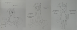 Size: 2000x803 | Tagged: safe, twilight sparkle, pony, unicorn, g4, blushing, book, cushion, dialogue, eyes closed, forgiveness, looking at you, lying down, open mouth, open smile, prone, scroll, sketch, smiling, smiling at you, talking to viewer, text, unicorn twilight