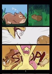 Size: 1448x2048 | Tagged: safe, artist:kittysonrice, fluttershy, hamster, pegasus, pony, snake, g4, carnivore, crossover, dreamworks, fangs, herbivore vs carnivore, mr. snake, onomatopoeia, open mouth, predation, predator, sleeping, solo, sound effects, stop, teary eyes, the bad guys, volumetric mouth, yelling, zzz