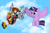 Size: 3000x2000 | Tagged: safe, artist:decprincess, artist:magical-mama, artist:user15432, twilight sparkle, alicorn, fairy, human, pony, g4, arm behind head, barely pony related, cloud, colored wings, crossover, disney, fairy wings, flying, gradient wings, high res, keyblade, kingdom hearts, looking at each other, looking at someone, sky, sora, soralight, sparkles, sparkly wings, twilight sparkle (alicorn), weapon, wings