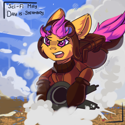 Size: 2000x2000 | Tagged: safe, artist:freak-side, scootaloo, pegasus, pony, g4, high res, movie reference, solo, steamboy, steampunk