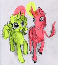 Size: 1751x1962 | Tagged: safe, artist:ja0822ck, oc, oc only, pony, unicorn, duo, traditional art