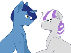 Size: 1024x768 | Tagged: safe, artist:cerealmiilk, artist:decokenite, night light, twilight velvet, pony, unicorn, g4, base used, female, hair over eyes, holding hooves, looking at each other, looking at someone, male, mare, requested art, ship:nightvelvet, shipping, stallion, straight