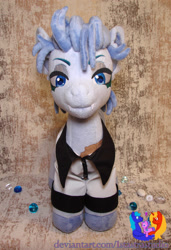 Size: 2023x2952 | Tagged: safe, artist:1stastrastudio, oc, oc:grimmjow, earth pony, pony, clothes, female, high res, irl, mare, photo, plushie, solo