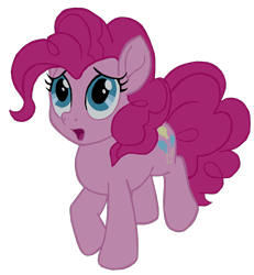 Size: 1280x1383 | Tagged: safe, artist:benpictures1, pinkie pie, earth pony, pony, g4, my little pony: the movie, concerned, cute, diapinkes, female, inkscape, looking up, mare, open mouth, raised hoof, simple background, solo, transparent background, vector