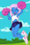 Size: 1313x1920 | Tagged: safe, artist:charliexe, artist:grapefruit-face, oc, oc:radiant rail, bird, human, seagull, equestria girls, g4, base used, cheerleader, cheerleader outfit, clothes, eyes closed, happy, jumping, midriff, motion blur, shoes, sneakers, socks, solo focus