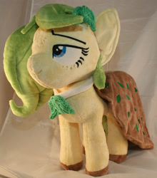 Size: 1896x2152 | Tagged: safe, artist:bastler, oc, oc only, oc:nettle vienna, earth pony, pony, clothes, dress, female, irl, leaves, mare, photo, plushie