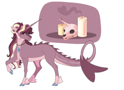 Size: 2600x1900 | Tagged: safe, artist:uunicornicc, oc, hybrid, pony, unicorn, augmented, augmented tail, female, simple background, solo, tail, white background