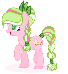 Size: 2172x2372 | Tagged: safe, artist:101xsplattyx101, oc, oc only, earth pony, pony, braid, braided tail, earth pony oc, female, high res, open mouth, raised hoof, simple background, solo, tail, transparent background
