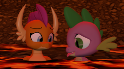 Size: 1920x1080 | Tagged: safe, artist:php170, smolder, spike, dragon, g4, sweet and smoky, 3d, ahegao, bathing, blushing, dragoness, drool, duo, female, floppy ears, forked tongue, horn, hot, lava, lava bathing, lava pool, lava sauna, male, open mouth, relaxed, relaxing, sauna, ship:spolder, shipping, source filmmaker, steam, straight, tongue out, wings