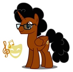 Size: 725x716 | Tagged: safe, oc, oc only, alicorn, pony, glasses, simple background, solo, white background