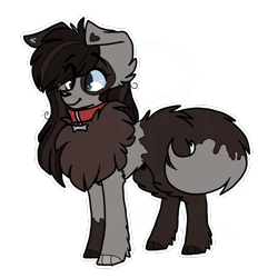 Size: 688x741 | Tagged: safe, artist:tay-niko-yanuciq, oc, oc only, dog, dog pony, original species, pony, chest fluff, collar, ear fluff, simple background, smiling, solo, transparent background