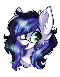 Size: 423x540 | Tagged: safe, artist:tay-niko-yanuciq, oc, oc only, earth pony, pony, bust, chest fluff, ear fluff, earth pony oc, female, glasses, mare, simple background, smiling, solo, transparent background