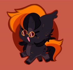 Size: 3597x3452 | Tagged: safe, artist:kittyrosie, oc, oc only, pony, unicorn, ><, chibi, commission, cute, eyes closed, glasses, high res, ocbetes, solo, tongue out